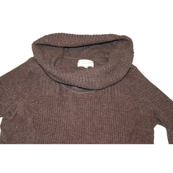 Angel Of The North Brown Knit Sweater Dress L Cowl Neck Cozy Boho Cottagecore - Picture 3 of 7